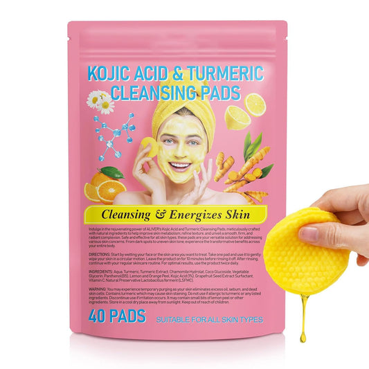 Turmeric & Kojic Acid Cleansing Pads - 40PCS Facial Cleansing Pads