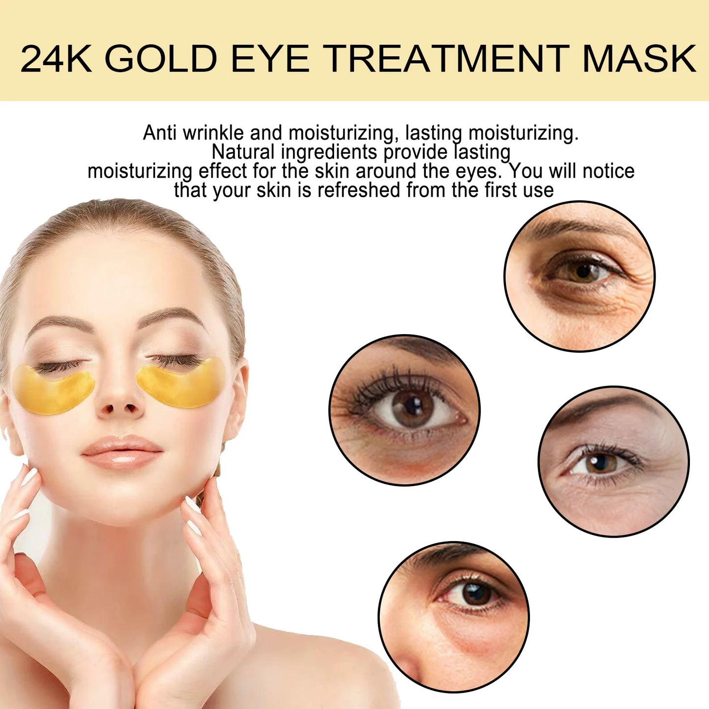 Golden Collagen & Hyaluronic Acid Eye Masks (60pcs)